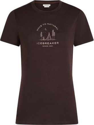 Icebreaker Merino 150 Tech Lite S/S Tee Peaceful Pass Merinoshirt f&uuml;r Damen | braun