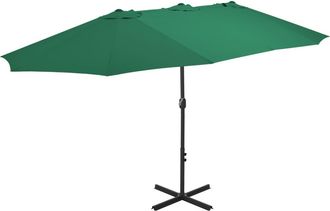 vidaXL Vidaxl - Sombrilla De Jard&iacute;n Con Palo De Aluminio Verde 460x270 Cm