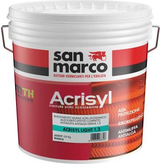San Marco San Marco - Acrisyl light grana,2 rivestimento acril-silossanico alleggerito bianco kg 5