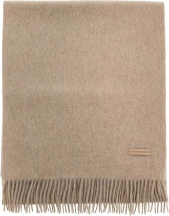 Ermenegildo Zegna Luxe Oasis Cashmere Fringe Sjaal - Dames - Wintersjaals - Beige - ONE Size - Leer - Accessoires