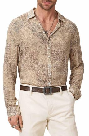 John Varvatos Bucks Button-Up Shirt in Light Khaki at Nordstrom, Size Medium