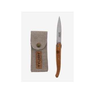 Jean Dubost Jean Dubost - Navaja De Bolsillo De Acero Inoxidable Mango De Olivo + Funda De Lino. - L0016760b01346