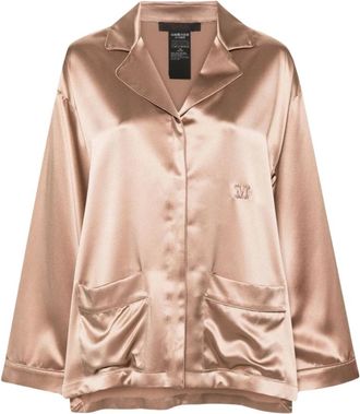 Max Mara Overhemden, Dames, Bruin, S, Satijn, Pianoforte Shirt