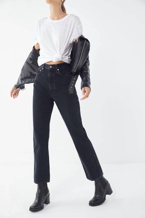 A Gold E Pinch Waist High Rise Kick Jeans In Black