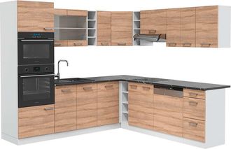 Vicco Cocina Esquinera R-line, Sonoma/blanco, 237 X 247 Cm, Et Antracita