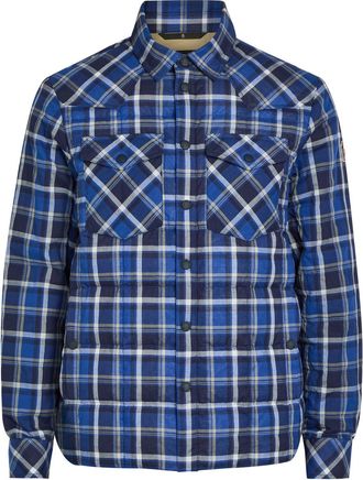 Moncler Quilted Checked Stretch-cotton Overshirt - Blue - 2 (UK38 / M)