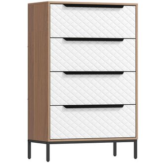 HOMCOM C&oacute;moda de tela 59.5x30x92.5 cm madera natural