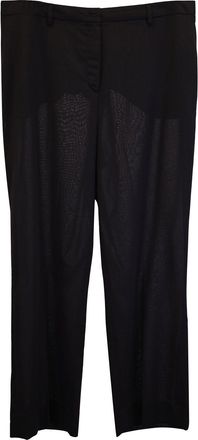 Akris Straight-leg Trousers in Dark Brown Wool