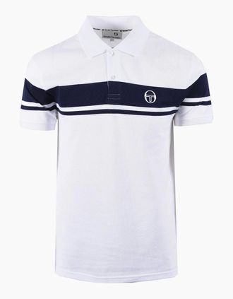 Sergio Tacchini Mens SERGIO TACCHINI YOUNG LINE POLO WHITE/MARITIME BLUE - Size: 40