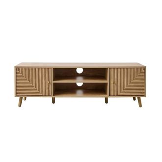 Calicosy EDEN 2-Door TV Unit With Laminated Fronts in Light Brown