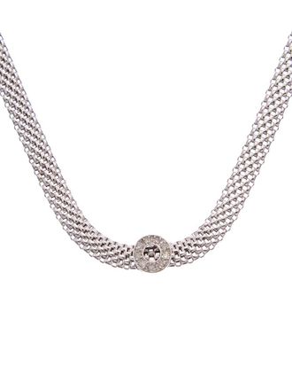 Meshmerise 18K Rose Gold Vermeil 0.1 Ct. Tw. Diamond Mesh Choker Necklace