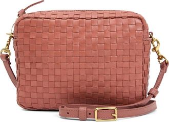Clare Vivier Midi Sac Woven Crossbody Bag in Rose Clay at Nordstrom