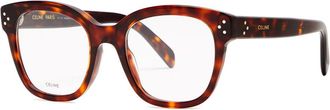 Celine Square-frame Optical Glasses, Glasses, Brown, Can be Fitted With Prescription Lenses, Designer-engraved arm - Havana