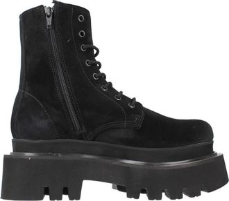 Yellow Su&egrave;de veterschoenen - Dames - Veterlaarzen - Zwart - 40 EU - Su&egrave;de - Schoenen