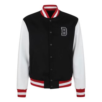 Balmain Bomber Jackets, male, Black, Size: S Black Varsity Jacket Aw25 Stylish Look