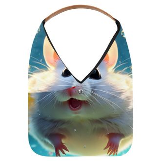 Generic Lovely Hamster Swims Underwater Reusable Lightweight Grocery Bags - Foldable Into Compact Pouch, Washable & Sturdy, Multipurpose for Shopping and Trav