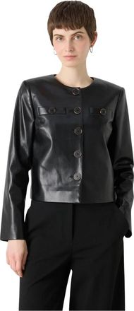 Marciano Fergie Cropped Jacket - Dames - Leren en Su&egrave;de Jassen - Zwart - S - Leer - Jassen
