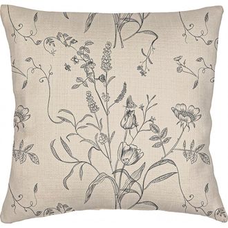 Anaya with Love English Garden Natural Linen Euro Pillow 26x26 with Down Insert in Beige at Nordstrom