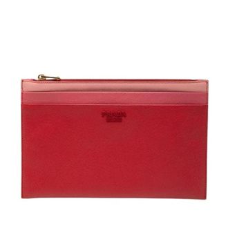Prada Pre-owned Vintage Clutch - Dames - Pre-owned - Rood - Maat: ONE Size Leer