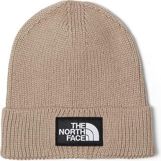 The North Face TNF Logo Box Cuffed Beanie Caps Mushroom Grey, Polyester