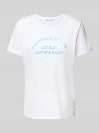 Tom Tailor Denim Regular Fit T-Shirt aus reiner Baumwolle in Weiss, Gr&ouml;&szlig;e XS