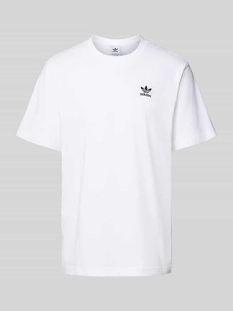 adidas Originals T-Shirt mit Label-Stitching und Rundhalsausschnitt in Weiss, Gr&ouml;&szlig;e XL