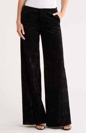 Alice & Olivia Conor Velvet Wide Leg Pants in Black at Nordstrom Rack, Size 12