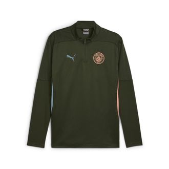 Puma Manchester City Mens 1/4 Zip Training Top, Myrtle Bold Blue Green, L