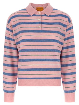 Guest In Residence Collegiate Stripe Polo Sweater