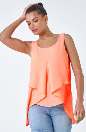 Roman Asymmetric Sleeveless Vest Top