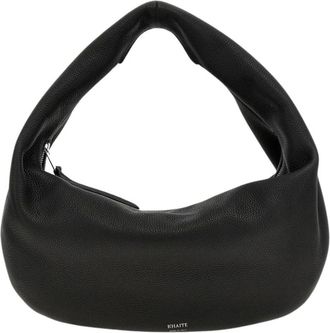 Khaite Tassen, Dames, Zwart, ONE Size, Leer, Luxe Pebble Leather Top Handle Handtas