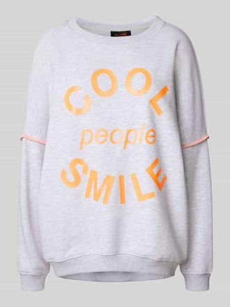Miss Goodlife Oversized Sweatshirt mit Statement-Print in Hellgrau Melange, Gr&ouml;&szlig;e XL