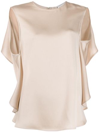 Stella McCartney open back draped blouse - women - Silk - 36 - Neutrals