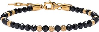 Eye Candy Los Angeles Mens Noir Beaded Bracelet in Gold at Nordstrom Rack
