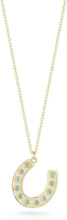 Ember Fine Jewelry 14K Gold & Turquoise Horse Shoe Necklace