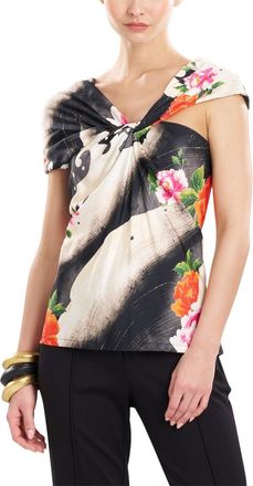 Natori Mayumi Asymmetrical Silk-Blend Halter Top