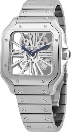 Cartier Santos Large Skeleton Hand Wind Mens Watch WHSA0015
