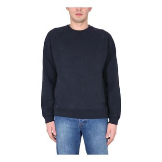Ten c Round-neck Knitwear, male, Blue, Size: S Felpa Girocollo Chiusa