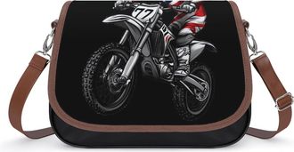 Generic Dirt Bike Motocross US Flag Crossbody Bags for Women Shoulder Messenger Bag Purse Handbags