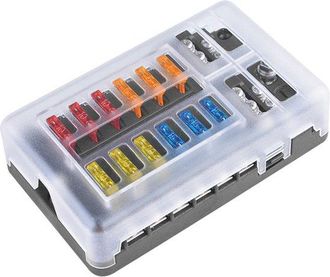 OEM Caja De Fusibles De 12 V&iacute;as Con Indicador Led, Apta Para Coches, Yates, Barcos Y Portafusibles Marinos Tipo Kingpin/wing