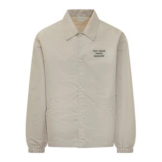 Dr&ocirc;le de Monsieur Light Jackets, male, Beige, Size: XL Slogan Jacket