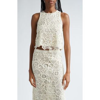 A.L.C. Lena Sleeveless Lace Crop Top in Warm White at Nordstrom Rack, Size 8