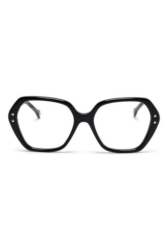 Carolina Herrera geometric-frame glasses - women - Acetate - 54 - Black