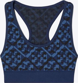 Tory Burch Womens Prismatic T Monogram Jacquard Seamless Bra, size XS/S