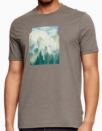 HUGO BOSS Mens Te_Cover City Logo Grey/Green T-Shirt - Size: 42