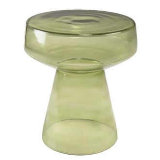 Macabane Mesa auxiliar de dise&ntilde;o en cristal transparente de color verde