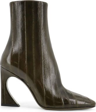Fendi Arco Hagfish Leather Ankle Boots