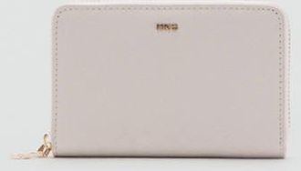 Mango Portafoglio medio effetto Saffiano grigio ghiaccio - Donna - Taglia unica - MANGO