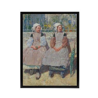 Artery8 In the Sunlight Portrait Hassam Framed Canvas Wall Art Print | Size: W24 x H32