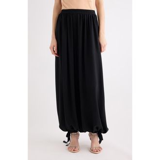 Chlo&eacute; Virgin Wool Grain de Poudre Wide Leg Pants in Black at Nordstrom, Size 42